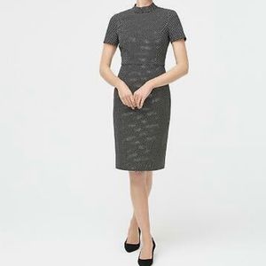 J.Crew Fitted Gold Dot Holiday Dress